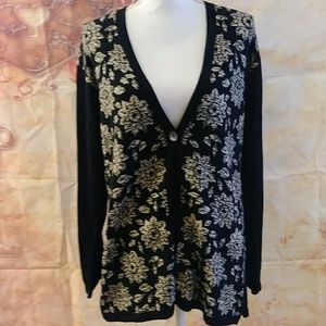 J Jill knit cardigan sweater size Small one button